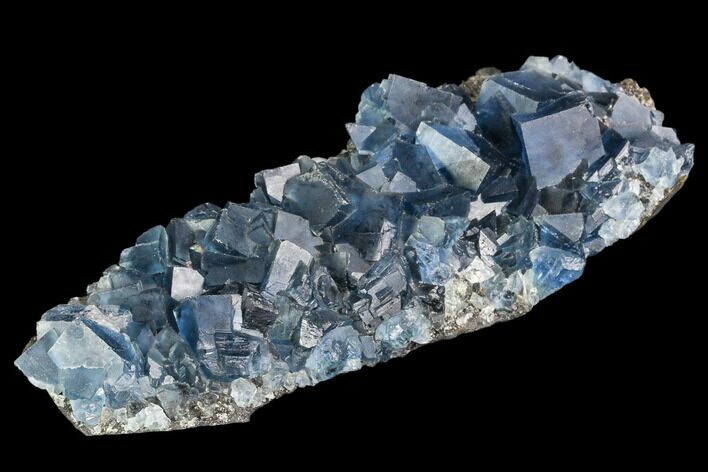 Blue Cubic Fluorite on Quartz - China #111911